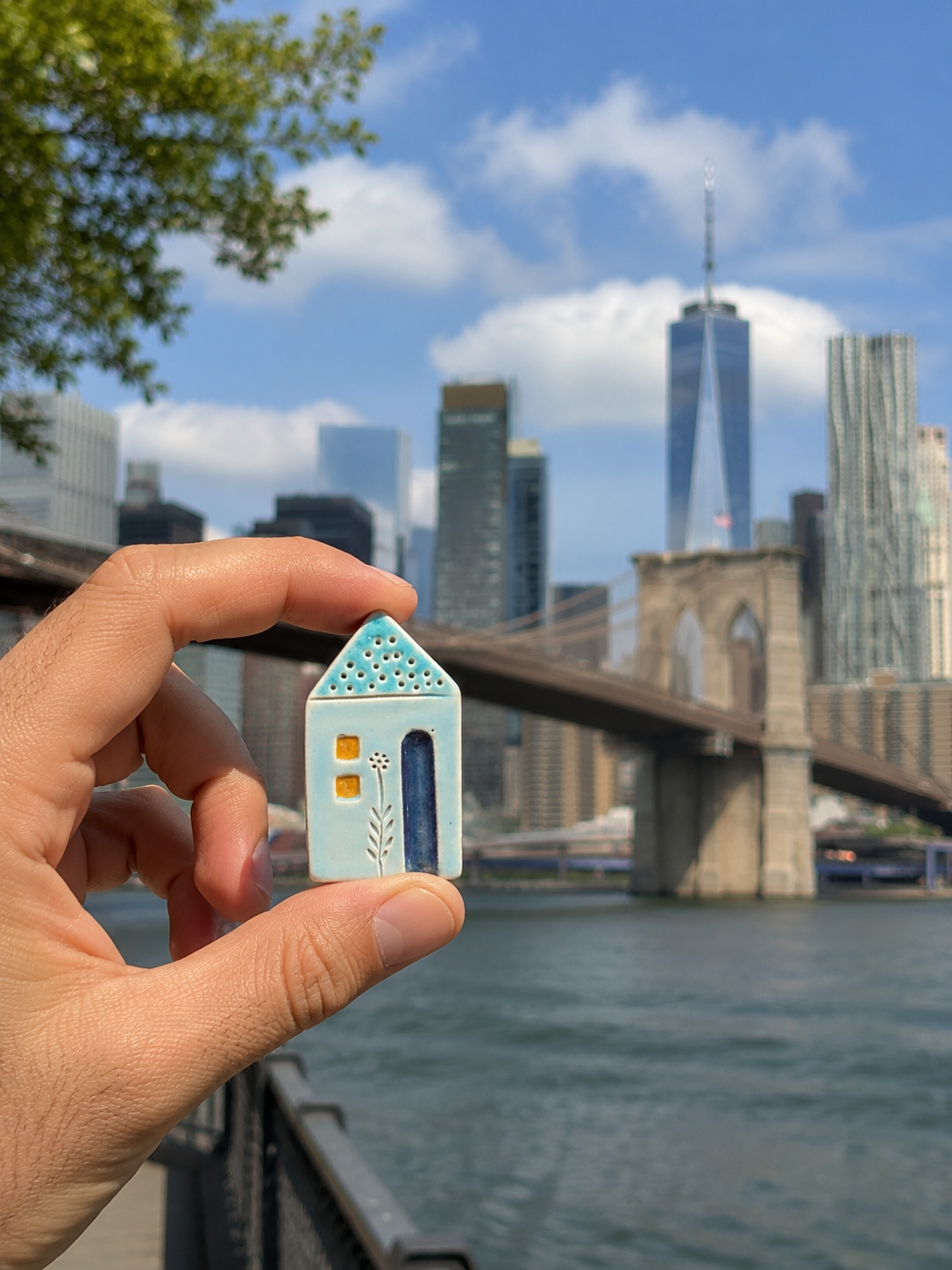 A group of small ceramic houses